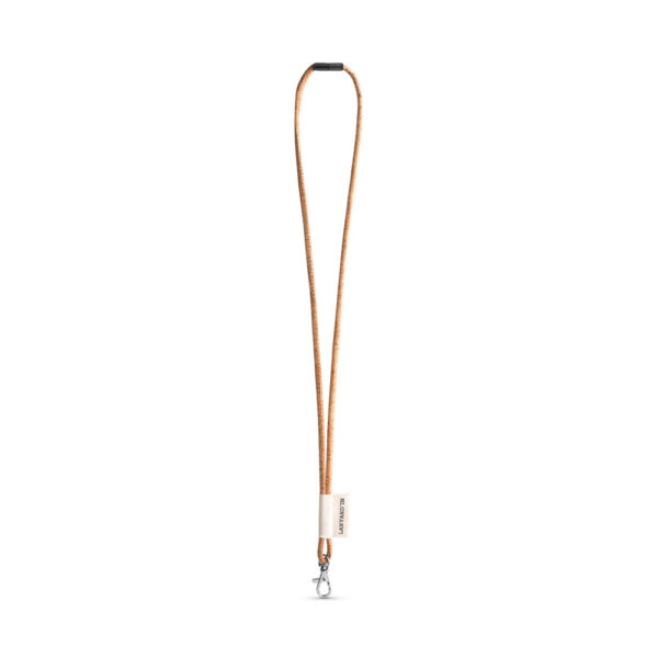 75096. SET Lanyard CORK Long (Ø 5 mm) with Hook Trigger Snap 9 mm and safety lock Ø 5 mm