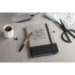 ROUSSEAU. A5 notepad in straw fibre and cotton canvas with lined pages - Image 3