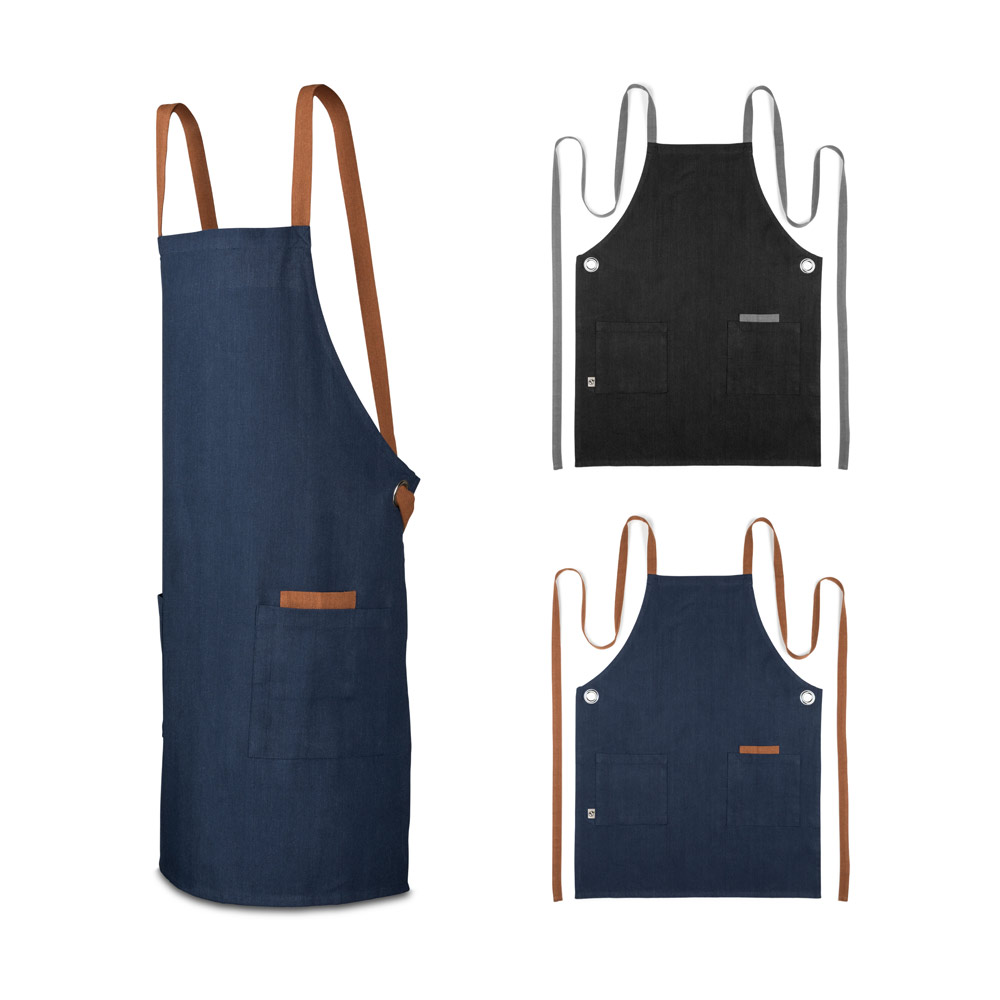 99158_set CARDAMOM. Cotton (80% recycled) and polyester (20% recycled) apron (220 g/m²) - Image 1